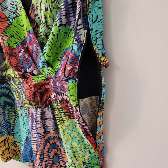 Women's Soft Silk Patterned Textured Tank Top Sz 2 - Picture 8 of 11